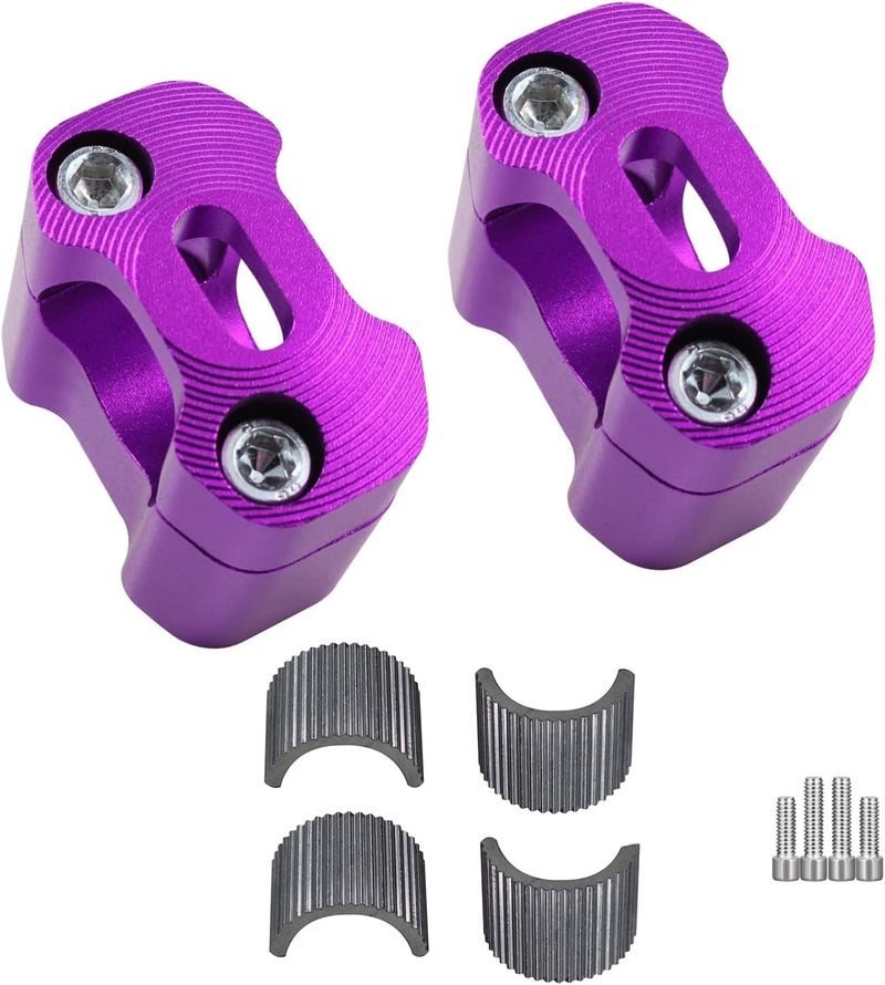Adsspro Universal Motorcycle 1-1/8"(28mm) 7/8" (22mm) CNC Aluminum Handlebar Handle Risers Adjustable Fat Bar Mount Clamps For EXC KLX KXF YZF CRF XR SX SXF YZ Motorbike Dirt Pit Bike (purple) - Image 1